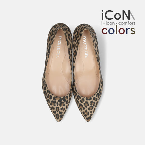 20%OFF：iCoN COLORS：ポインテッドトゥ スエード パンプス（C57172）レオパードS/mamian（マミアン）