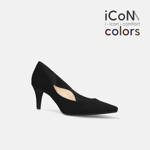 20%OFF：iCoN COLORS：ポインテッドトゥ スエード パンプス（C76532）ブラックS/mamian（マミアン）