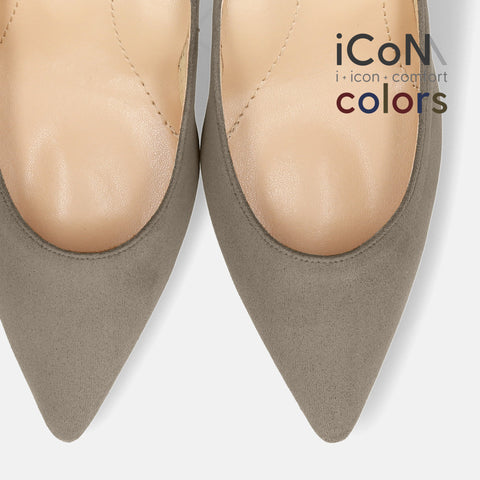 20%OFF：iCoN COLORS：ポインテッドトゥ スエード パンプス（C76532）グレージュS/mamian（マミアン）