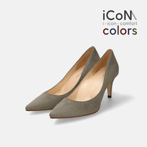 20%OFF：iCoN COLORS：ポインテッドトゥ スエード パンプス（C76532）グレージュS/mamian（マミアン）