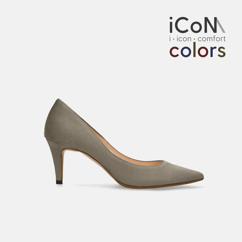 20%OFF：iCoN COLORS：ポインテッドトゥ スエード パンプス（C76532）グレージュS/mamian（マミアン）