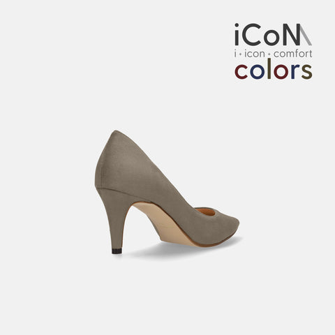 20%OFF：iCoN COLORS：ポインテッドトゥ スエード パンプス（C76532）グレージュS/mamian（マミアン）