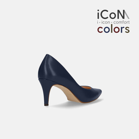 20%OFF：iCoN COLORS：ポインテッドトゥ スムース パンプス（C76533）ネイビー/mamian（マミアン）