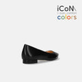 2025SS：iCoN COLORS：ポインテッドトゥ スムース フラットシューズ（C20143）ブラック/mamian（マミアン）
