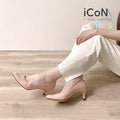 iCoN COLORS：ポインテッドトゥ エナメル パンプス（C57171）コーラル/mamian（マミアン）