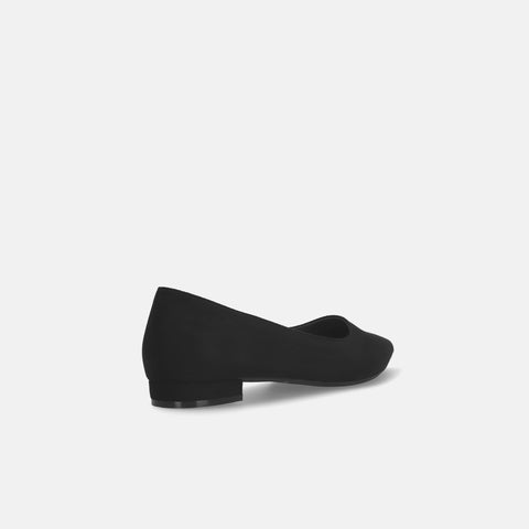 20%OFF：2025AW：iCoN COLORS：ポインテッドトゥ スエード フラットシューズ（C20142）ブラックS/mamian（マミアン）