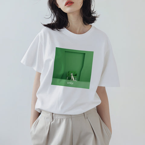 urday【Animal／White Dog／G】フォトTシャツ（9964655）ホワイト/urday（マミアン）