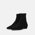 60%OFF：ポインテッドトゥ ストレッチフラットブーツ（4788）ブラックS/mamian（マミアン）