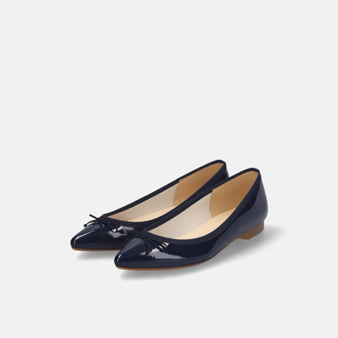 10% OFF: 2024SSBI: Pointed Toe Flat Ballet Shoes (1333) Navy E