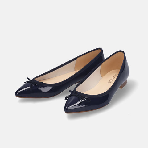 10% OFF: 2024SSBI: Pointed Toe Flat Ballet Shoes (1333) Navy E