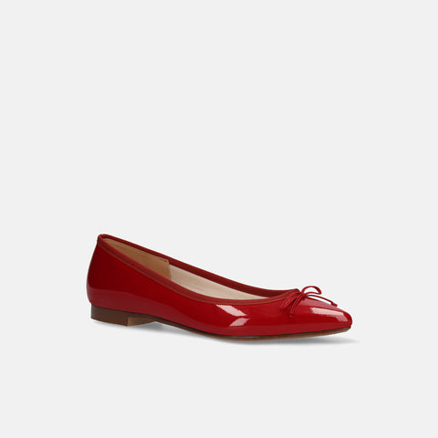 10% OFF: 2024SSBI: Pointed Toe Flat Ballet Shoes (1333) Red E