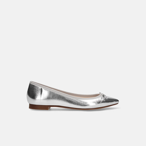 10% OFF: 2024SSBI: Pointed Toe Flat Ballet Shoes (1333) Silver