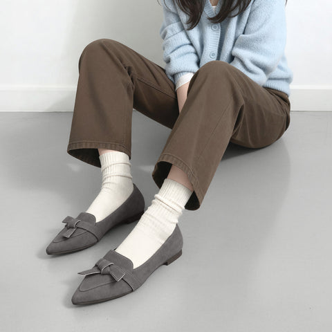 2025AW：ステッチリボン ローファー（m17016）チャコールS