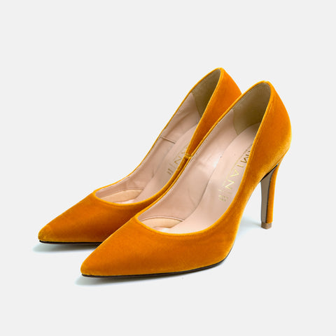50%OFF：ベルベット調 ハイヒール パンプス（961aw1-ag）ミモザベルベット