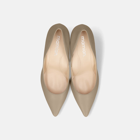 10% OFF: 2024SS: iCoN COLORS: Pointed Toe Smooth Pumps (C76533) Greige