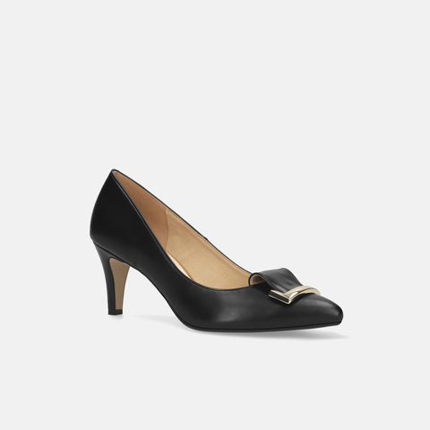 15% OFF: 2024SS: Almond toe pumps with buckle ribbon (lt7001) Black