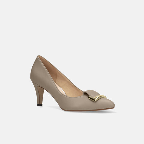 Out of stock 2024SS: Almond toe pumps with buckle ribbon (lt7001) beige
