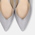 予約：2026SS：メタルパーツ Vカットパンプス（m45021）ブルーグレー/mamian（マミアン）