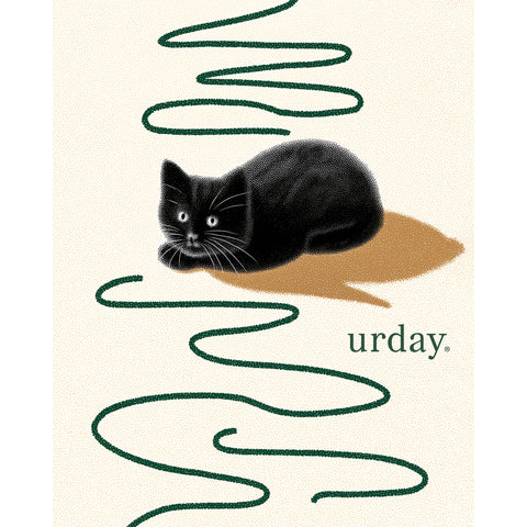 予約：urday【cat】アートワークスウェットシャツ（u-a-sw-0001-02）ブラック