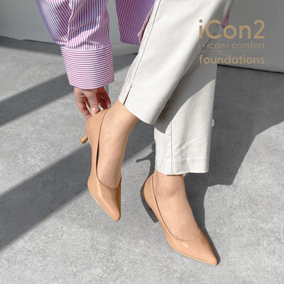 iCon2 Foundations 2023：ポインテッドトゥ パンプス（F5718）メルティコーラル/mamian（マミアン）